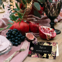 Romantisk Moody Svarta Blommigten Bröllop Bord