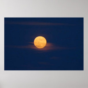 Romantisk moonlight Watercolor Original Art Poster