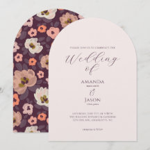 Romantisk mörk plommonlila höstblomma bröllop