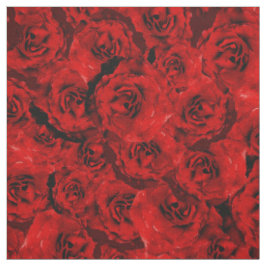 Romantisk Mörk Röd ros Fabric Tyg