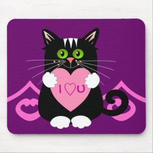 Romantisk mousepad med katten musmatta
