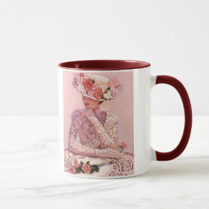 Romantisk mugg för Victoriandamkaffe