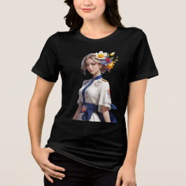 Romantisk Multifärgad Blommdesign T Shirt