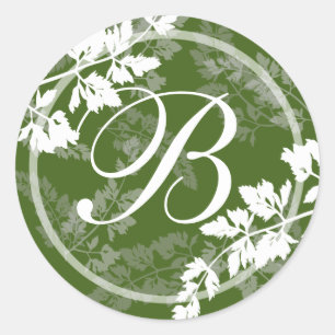 Romantisk natur/ monogram runt klistermärke