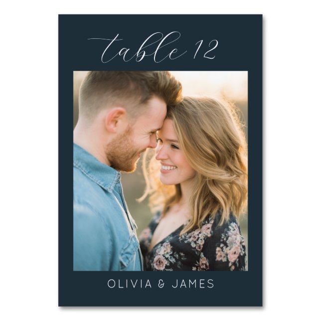 Romantisk Navy-fotografi Bordsnummer (Framsidan)