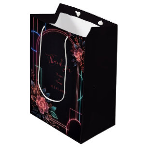 Romantisk neonsk Floral bröllopsbåge Glow