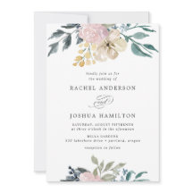 Romantisk Neutral Rosa Vattenfärg Blommor | Bröllo