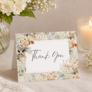 Romantisk Neutral Vintage Hydrangeas Bröllopsdusch Tack Kort