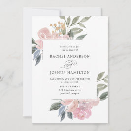 Romantisk Neutralt  Blommigt för vattenfärg | BRÖL Inbjudningar