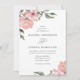 Romantisk Neutralt  Blommigt för vattenfärg | BRÖL Inbjudningar