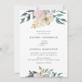 Romantisk Neutralt  Blommigt för vattenfärg | BRÖL Inbjudningar