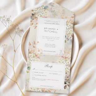 Romantisk Neutralt Vintage Hydrangeas No Middag