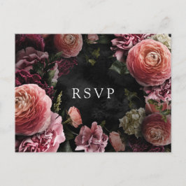 Romantisk och Moody Rosa Blommigt | OSA vykort