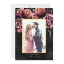 Romantisk och Moody Rosa | Blommigt Spara datum