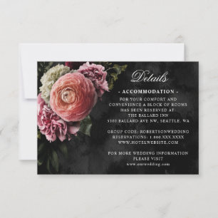 Romantisk och Moody Rosa Bouquet om svart informat OSA Kort