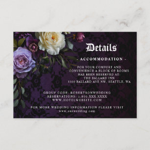 Romantisk och Moody Rosa Bouquet om svart informat Tilläggskort