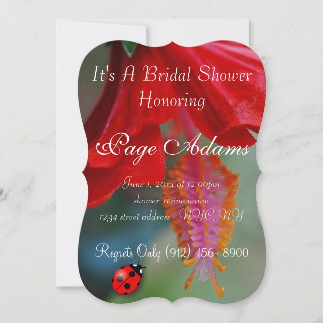 Romantisk öde för turnyckelpigamöhippa inbjudningar (Framsida)