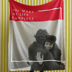 Romantisk offert och foto Valentines Gift Fleecefilt