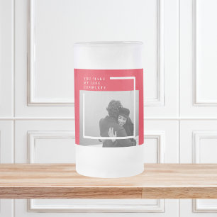 Romantisk offert och foto Valentines Gift Frostat Ölglas