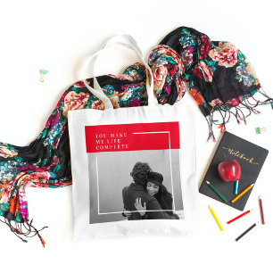 Romantisk offert och foto Valentines Gift Tygkasse