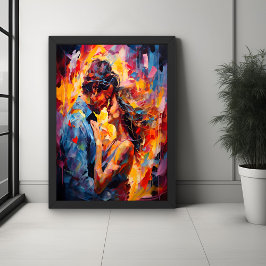 Romantisk Omfamning Abstrakt Expressionism Poster