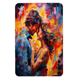 Romantisk Omfamning Abstrakt Expressionism Tryck Magnet