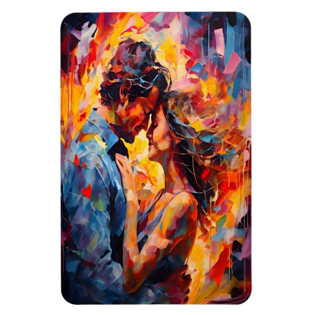 Romantisk Omfamning Abstrakt Expressionism Tryck Magnet (Vertikal)