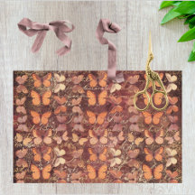 Romantisk Orange Butterflies och Guld Handwrite