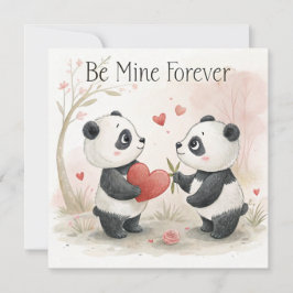 Romantisk Panda-kort – Min för alltid Julkort