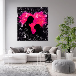 Romantisk par Art Wrapped Canvas