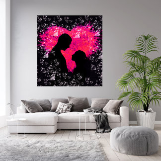 Romantisk par Art Wrapped Canvas