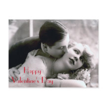 Romantisk par Vintage Retro Kärlek Valentindagen