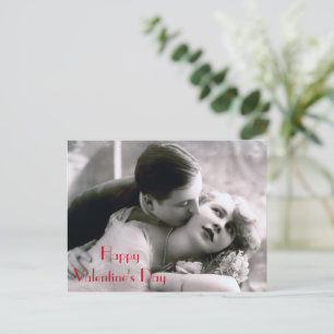 Romantisk par Vintage Retro Kärlek Valentindagen Helg Vykort