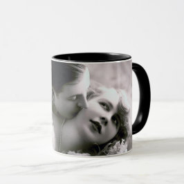 Romantisk par Vintage Retro Photo Elegant Kärlek Mugg