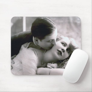 Romantisk par Vintage Retro Photo Elegant Kärlek Musmatta