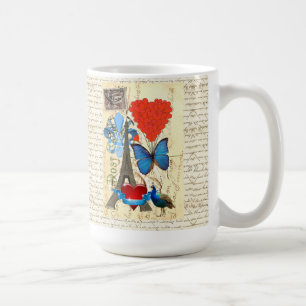 Romantisk Paris collage Kaffemugg