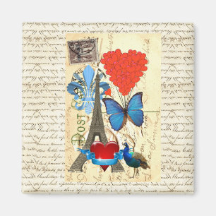 Romantisk Paris collage Magnet