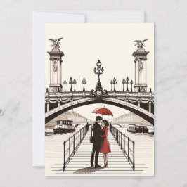 Romantisk Paris kärlekskort - Fira din kärlek  Julkort