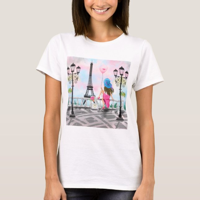 Romantisk Paris T-Shirt (Framsida)
