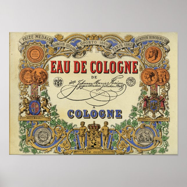 Romantisk parisian Parfym Image 1868 Poster (Framsidan)