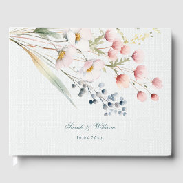 Romantisk pastel blommigt Bröllop Guest Bok