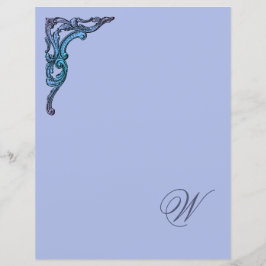 Romantisk Pastel Monogram Stationery Papper