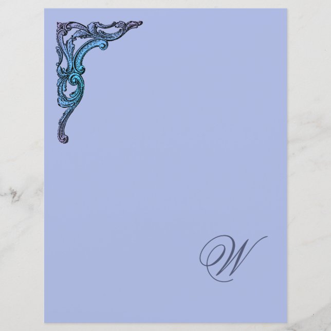 Romantisk Pastel Monogram Stationery Papper (Framsida)