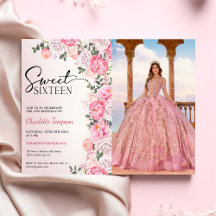 Romantisk Pastel Ro Blommigt Sweet 16 Photo