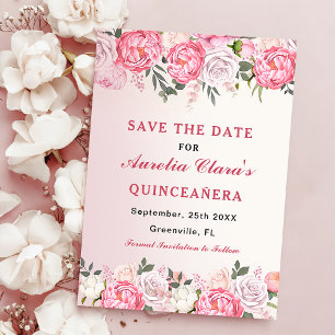 Romantisk Pastel Ro Blommigt Sweet 16 Spara Datumet