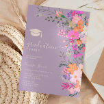 Romantisk pastellblomma vild vår studenten inbjudningar<br><div class="desc">Ringer upp 2023! Romantisk pastel vild blommor vår sommar öppen studentfest med blommor från söt vild land i rosa,  persikor,  lila,  lavender,  grönt löv m.fl.,  med en borstad skripttypografi på en elegant som kan redigeras på bakgrunden för lavers lila</div>