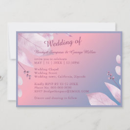 romantisk pastellkörsbär blommar sakura Bröllop Inbjudningar