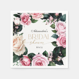 Romantisk pastellrosa bröllopsdusch pappersservett