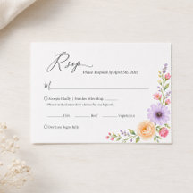 Romantisk Peach Lavendel Watercolor Blommig Bröllo