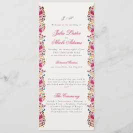 Romantisk Pearl Svan Blommigt Ram Bröllop Program